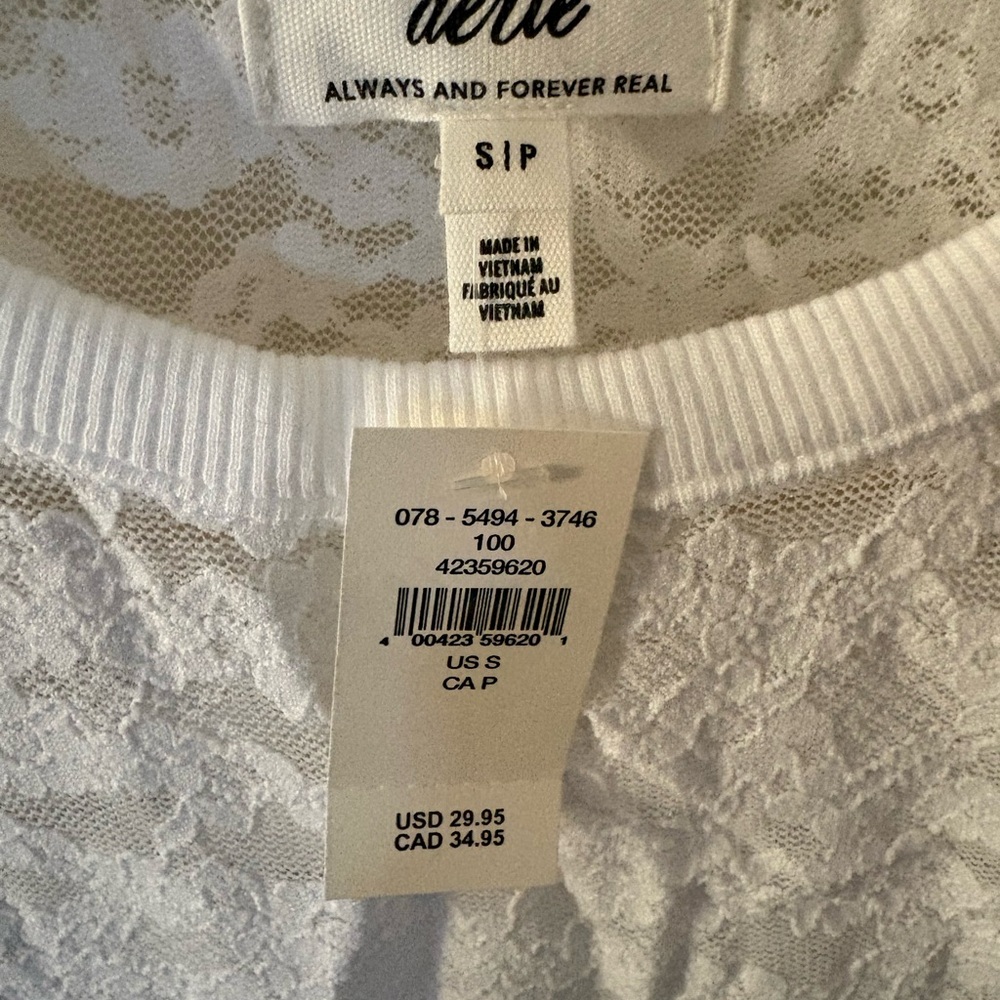 Aerie White Lace Short Sleeve Top - Picture 7 of 7